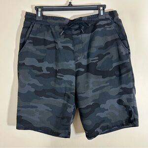 Independent Trading Co Camo Drawstring Fleece Gym Sweat Shorts Gray Black Mens M